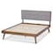 Baxton Studio Alke Light Grey Upholstered Walnut Wood Full Size Platform Bed 163-10476 - alternate 8